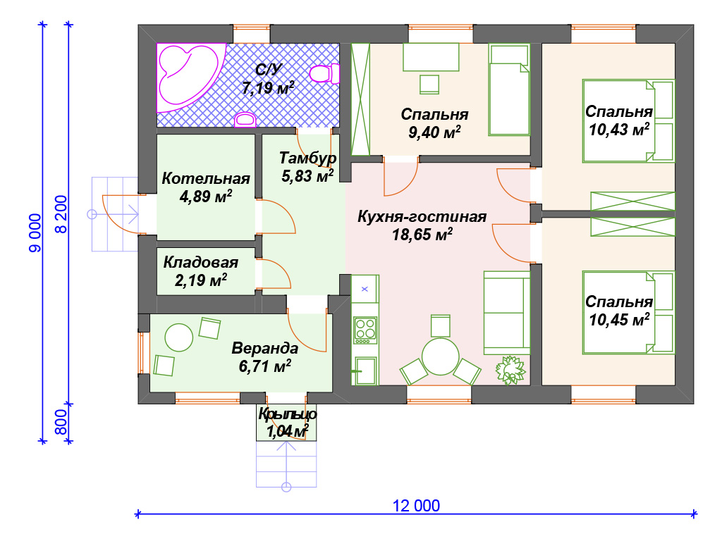 Строительство и проект дома Пестрый, цена | СК «СМК-Подряд», Пермь